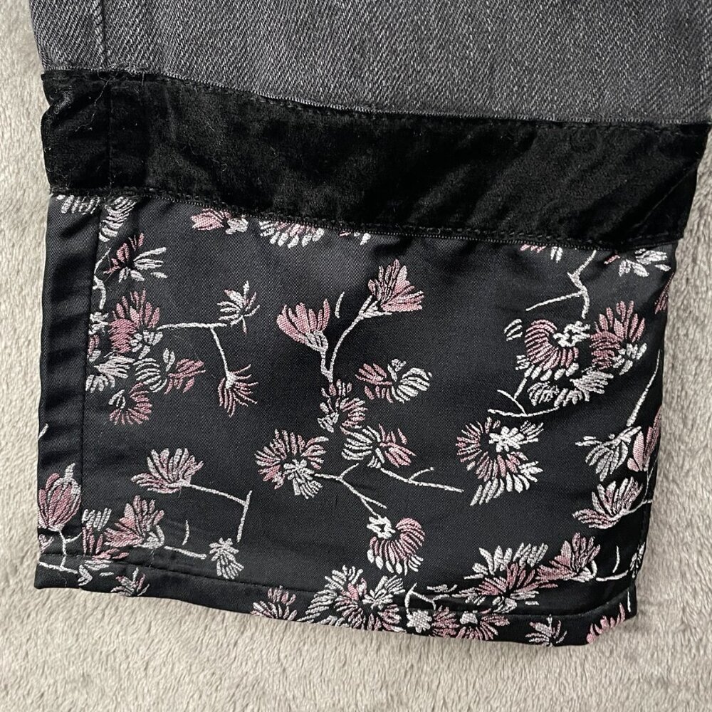 Juicy Couture Venice Straight Leg Jeans Womens 25 Black Wash Y2K Whimsygoth Dark - Picture 3 of 9